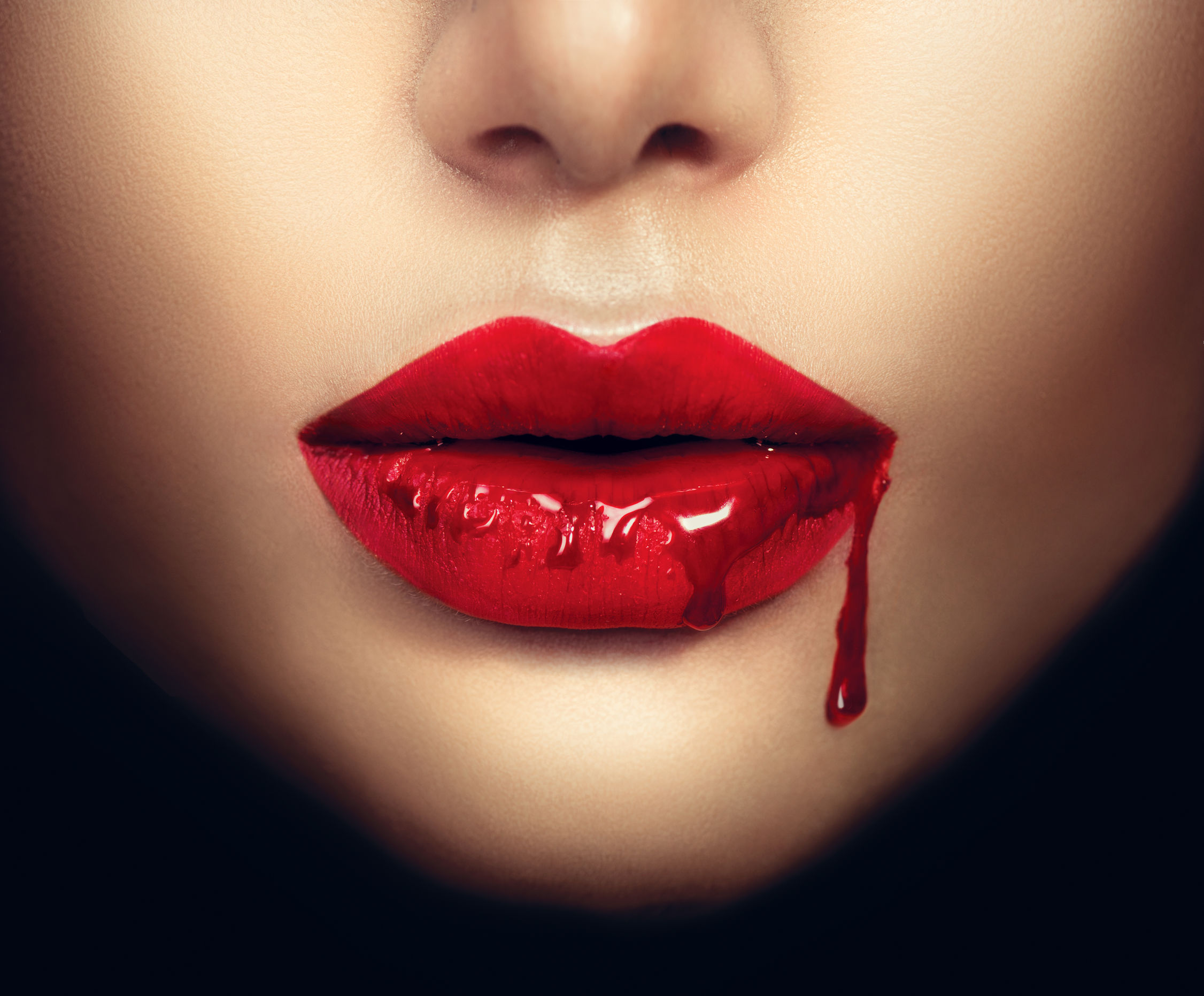 Vampire Lips Dripping Blood